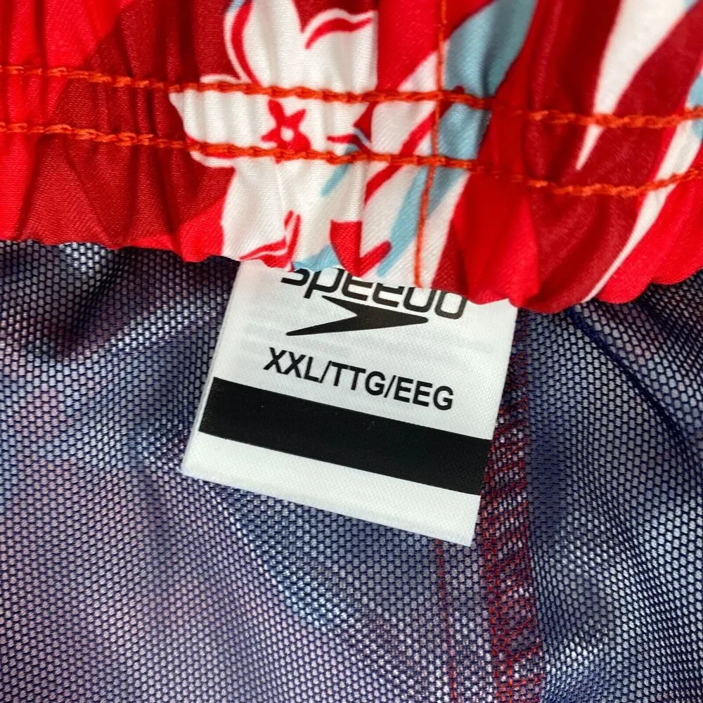 Speedo Swim Shorts Mens‎ 2XL Red Floral 18